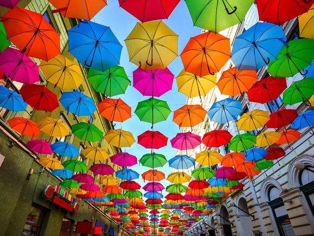 Diversiteit Kleurrijke paraplu's